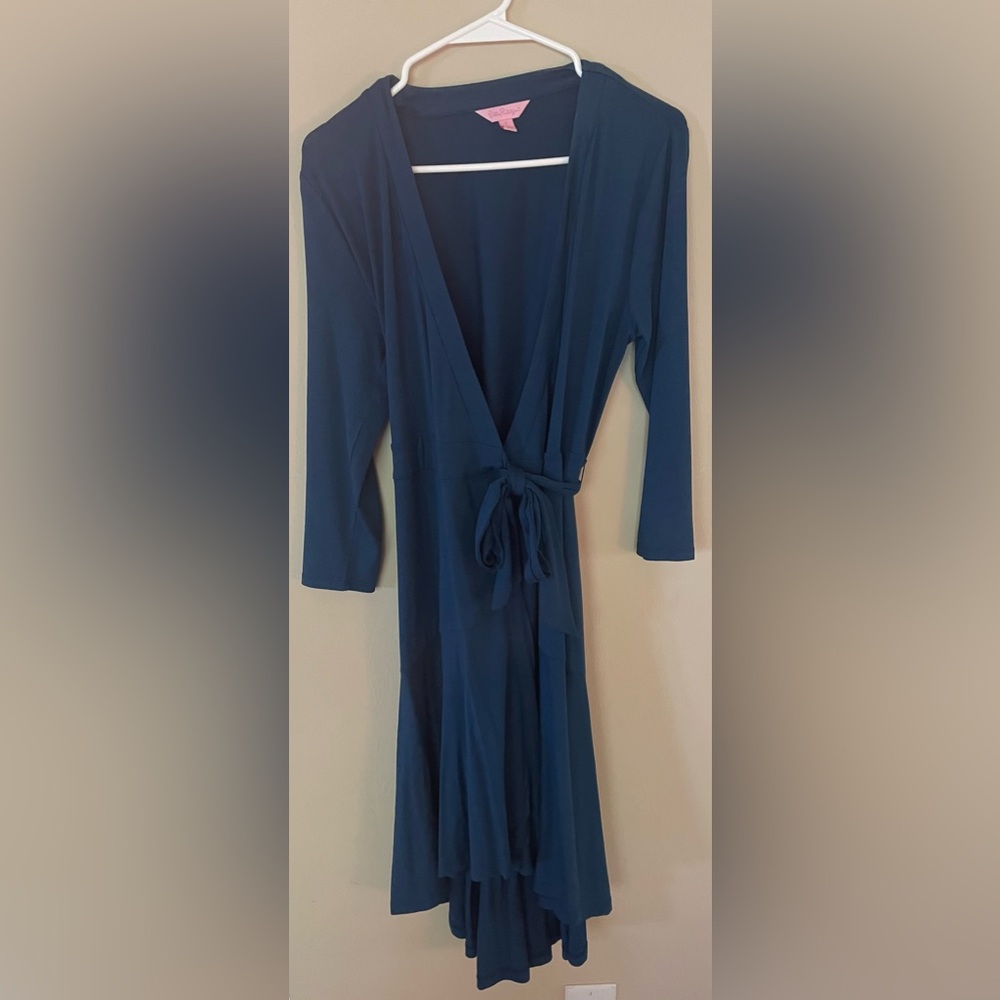 Teal/Dark Blue Lilly Pulitzer wrap dress